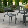 Lancaster Table & Seating Matte Gray Powder Coated Aluminum Outdoor Arm Chair 427CALUARMGY